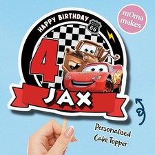Cars Cake Topper - personalised - Lightning Mcqueen - fast dispatch1