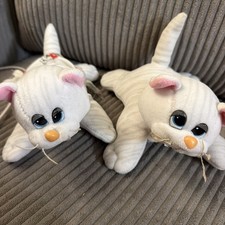 Tonka Pound Purries Vintage 1980s White Cat Kitten Gray Tiger Striped Lot Of 2