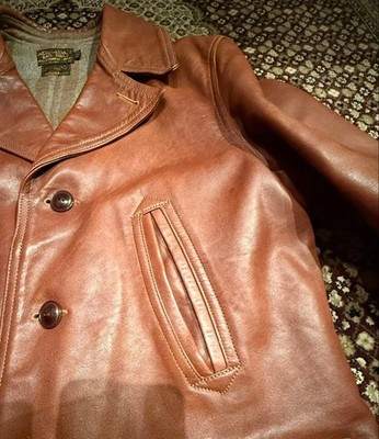 Freewheelers Switchyard Coat Horsehide Dead Leaf Brown L Vintage