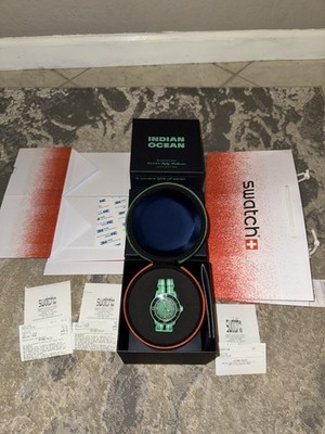 Blancpain X Swatch Scuba Fifty Fathoms Indian Ocean 42mm Green Bioceramic + BAG