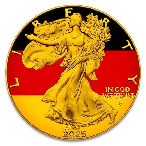 2025 1 oz American Eagle German Flag Colorized Silver Coin