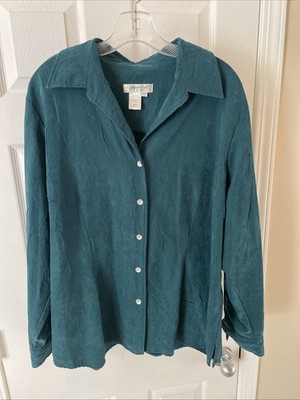 Coldwater Creek Top Blouse Gorgeous Beautiful Blue button Blouse Sz 2XL