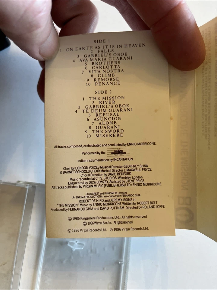 Ennio Morricone – The Mission CASSETTE ALBUM SOUNDTRACK 1986. Good. - Image 4 of 4