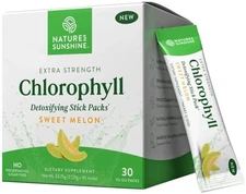 Chlorophyll Extra Strength 30 Sweet Melon Detoxifying Stick Packs Nature's Sunsh