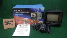 Action ACN-3514 5" b/w Portable Television w/AM-FM Radio w/Box + Accessories