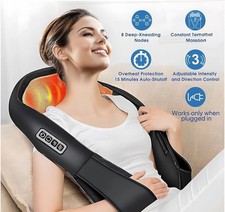 Shiatsu Shoulder Back and Neck Massager with Heat, Electric Deep Tissue Kneading