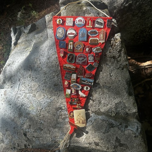Large Vintage Lot Of USSR Russia Pins On Skiing Olympic Flag