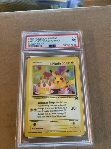 Pokémon TCG Birthday Pikachu Trading Card PSA 7
