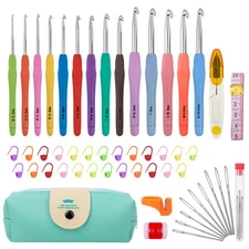 Crochet Hooks 14 Sizes Crochet Hook Set, 53 Pack Yarn Crochet Kit for Beginne...