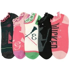Wicked Glinda and Elphaba - Silhouette Socks - Bioworld - Mix N Match - 5 Pairs