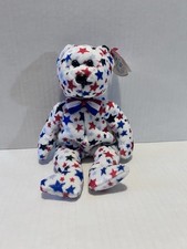 TY Beanie Baby - RED, WHITE & BLUE the Bear (8.5 inch) -MWMTs Stuffed Animal Toy