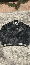 Los Angeles Raiders Vtg 90s Chalk Line Satin Bomber Jacket Sz L USA Las Vegas