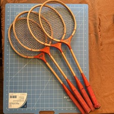 Set of 5 Vintage Wood Badminton- 4 TMC 1 Unknown