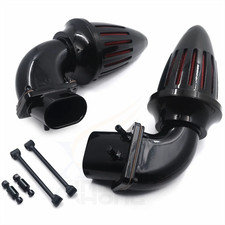 Glossy Black Dual Air Cleaner Red Filter Kit Intake For Suzuki Boulevard M109r