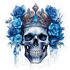 Skull King Crown Queen - Vinyl Decal Sticker - Car Window Laptop - ebn11591