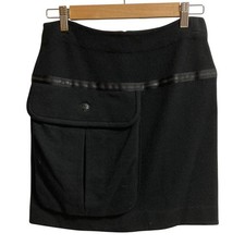 CHANEL Cashmere and Wool Big Pocket Skirt P46829 Size 34 Black Women USED