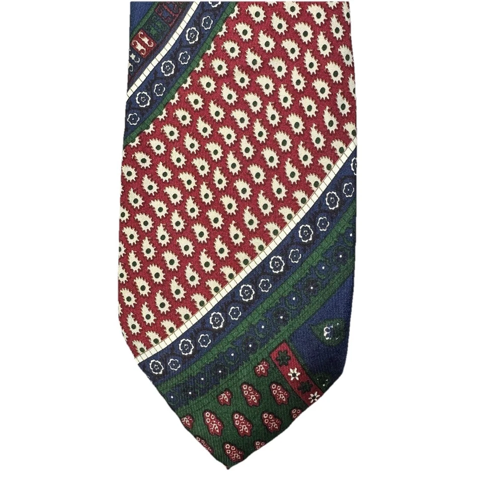 Corbata United Colors of Benetton para hombre seda hecha en Italia roja azul marino verde cachemira Foto 2 de 4