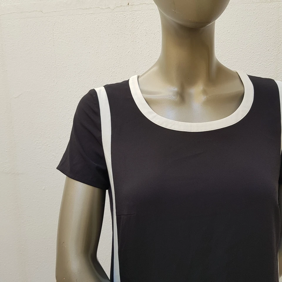 Elegantes, besonderes Kleid von Esprit, 34, schwarz / weiß, türkis - Bild 3 von 4