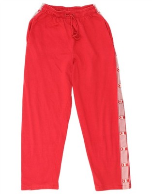 Champion Womens Graphic Tracksuit Trousers UK 12 Medium Red Colourblock ZZ05