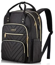 Laptop Backpack for Women Men, School Backpacks for Teens Girls 17.3 Inch Black