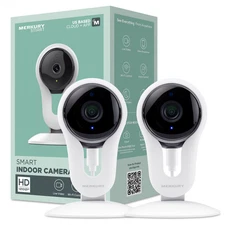 Merkury Smart Indoor Camera 2 Pack, 1080p HD, Motion Detect, Night Vision, Alexa
