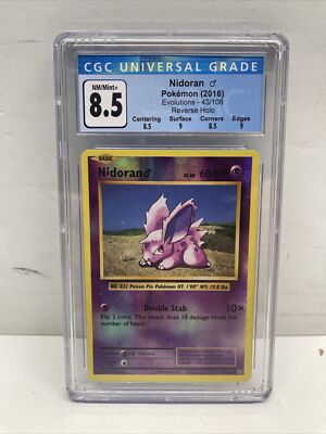 2016 Nidoran Pokmon Evolutions 43/108 Reverse Holo CGC 8.5 NM/Mint+ With  Subs | eBay