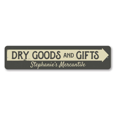 Personalized Dry Goods Arrow Mercantile Company Store Metal Wall Decor Sign