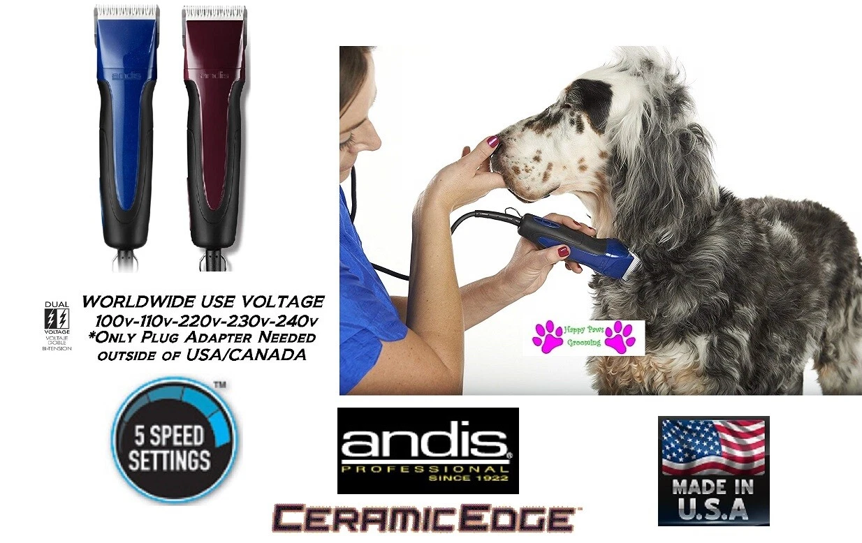 Andis PRO SUPER DUTY 5-Speed CLIPPER Set CERAMICEDGE 10 BLADE Pet Horse Grooming