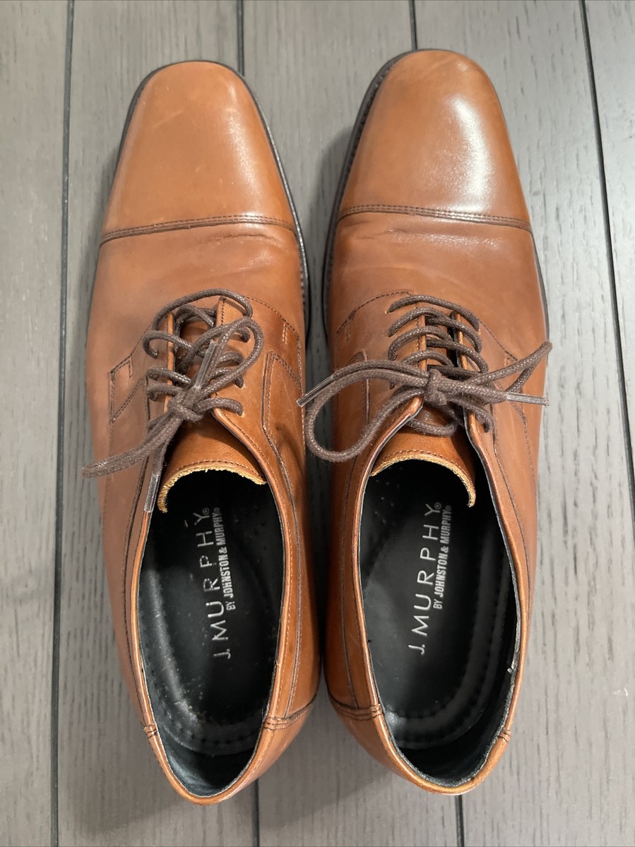 J Murphy Mens 13 Johnston Dress Shoe Brown Cap Toe Leather  display picture 2