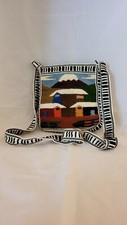 Tribal Threads crossbody 100 Wool with Zipper Purse Sky Mountain Home 8 "x8 "
