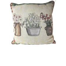 Tapistrey Throw Pillow Flowers Gardening Butterfly Multi Color Square