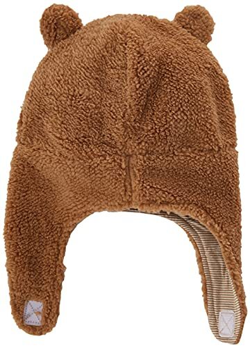 Conjunto de sombrero y manopla unisex para niños pequeños y bebés 0-9 meses marrón caqui - Imagen 2 de 4