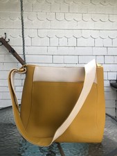 Who What Wear Mustard Yellow Purse With Two Sided Cream &mustard Strap