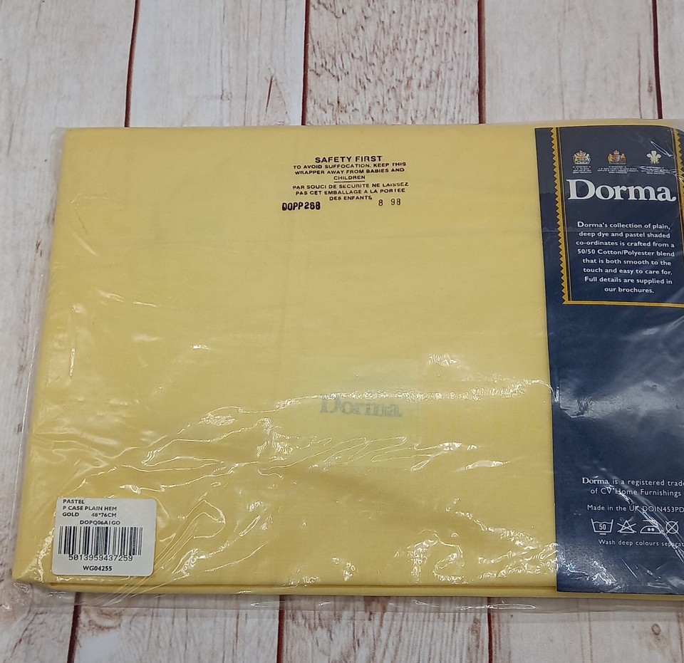 Dorma Pair of Housewife Pillowcases Standard Pastel Gold Yellow