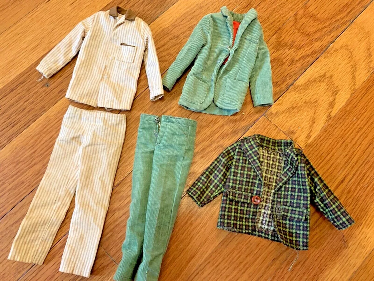 vtg Ken doll CLOTHES 1961 Fashion Pak suit 1960 Sleeper Set 781 pajamas  Barbie