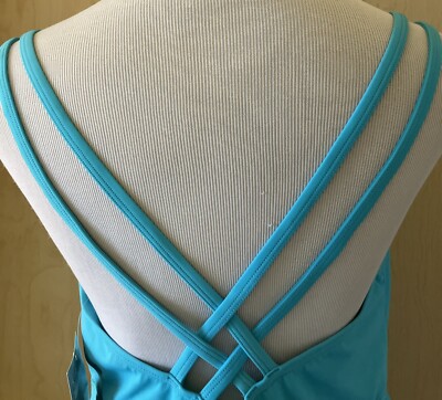 NWT~Swim By Avenue~Light Blue Tankini Swim Top~Criss Cross Back~Soft Cup~Sz 20