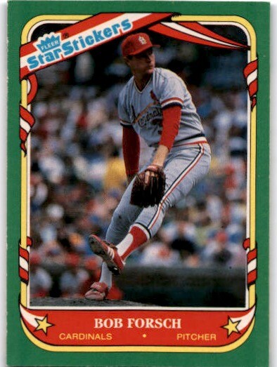BOB FORSCH 1987 Fleer Star Stickers #40 St. Louis Cardinals