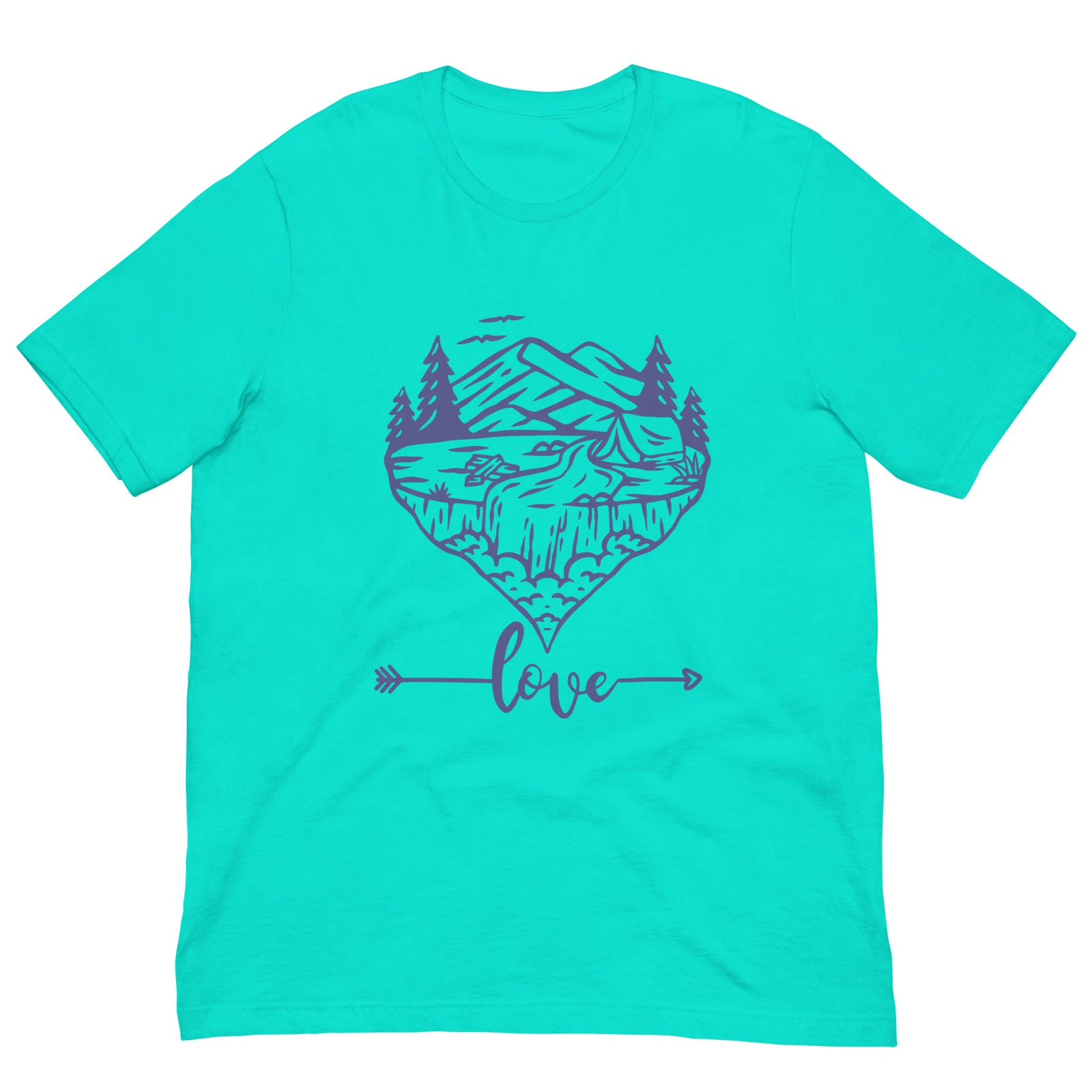 Love Arrow Heart Nature Graphic Tee Short Sleeve Unisex Summer Staple T-Shirt