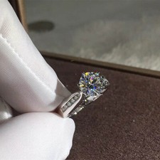 2Ctw White Round Cut CZ 925 Sterling Silver Women's Engagement Wedding Ring