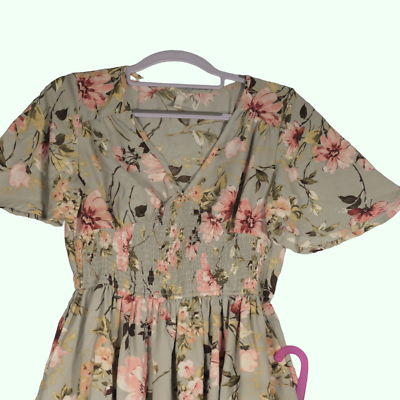 Xhilaration Mini Dress Womens XS Green Floral Smocked Bodice Pockets Retro Boho | eBay Xhilaration Mini Dress Womens XS Green Floral Smocked Bodice Pockets Retro Boho | eBay