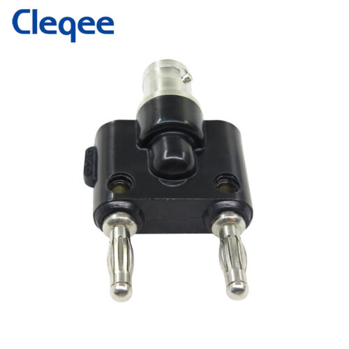 BNC Female to Dual 4mm Banana Male Plug Binding Coaxial Adapter Connector - Picture 3 of 9