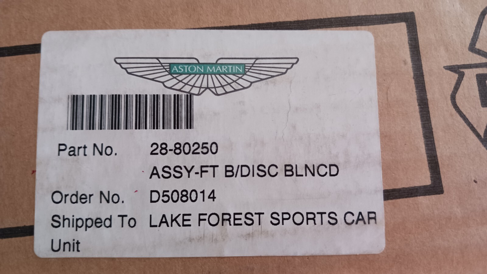Aston Martin ASSY-FT B/DISC BLNCD - 2880250