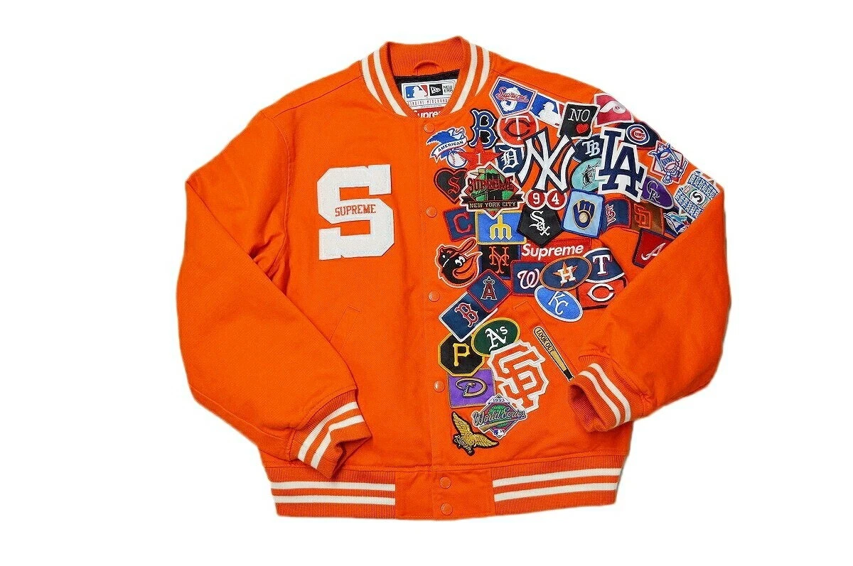 Veste Supreme X New Era MLB Varsity Stadium 20SS orange taille S