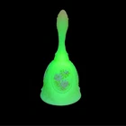 Fenton Custard Frit Glass Uranium Hand Painted Bell Signed J (Jerry) Stevens VTG