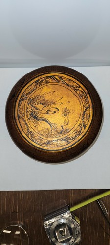 Large Antique Chinese gold and Red Lacquer Round Wedding Marriage Storage Box - Picture 12 of 12