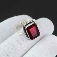 Garnet Gemstone Ring 925 Sterling Silver Handmade Perfect Ring All Size R170