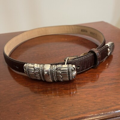 BRIGHTON Western Leather Belt Womens Size S Brown Embossed  display picture 3