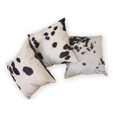 Original Dark Exotic Brown Cowhide Cushion Cover Set of 2 16x16 in Cow Skin Pillowcase
