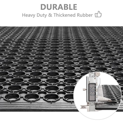 Heavy Duty Floor Mat Anti Fatigue Kitchen Bar Rubber Drainage Black 36" x 60" - Picture 6 of 8