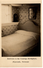 Bedroom, Calvin Coolidge Birthplace, Plymouth, VT Reprod. Postcard